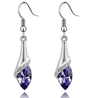 2020 new long tassel earrings flash austrian crystal horse eye earrings