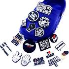 100 шт.лот силиконовые подвески для обуви серии BLM для детей подарки на Рождество черная девочка Волшебная икона Кроксы с отверстием декоративная пряжка