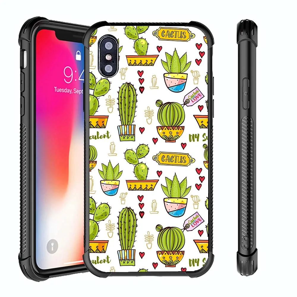 

Новинка 2022, чехол для iPhone 13 Pro 12 Mini 11 Pro XS Max SE 2020, жесткий чехол из поликарбоната с милым рисунком кактуса, противоскользящий чехол для задней п...