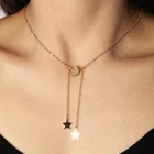 Ожерелья с Луной и звездами, женские, из сплава маленький золотого цвета, ключицы ожерелья цепи, бижутерия, шармы для вечеринки