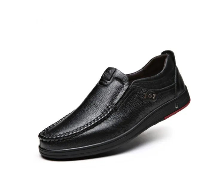 Мужские Нескользящие туфли из натуральной кожи размеры 38 47|Туфли| |