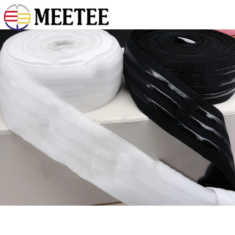 Meetee 25/30 мм Эластичная лента резиновая незаметная противоскользящая силиконовая ремень для штанов, теплая жилетка, пальто, обувь спортивная Костюмы DIY Декор Аксессуары