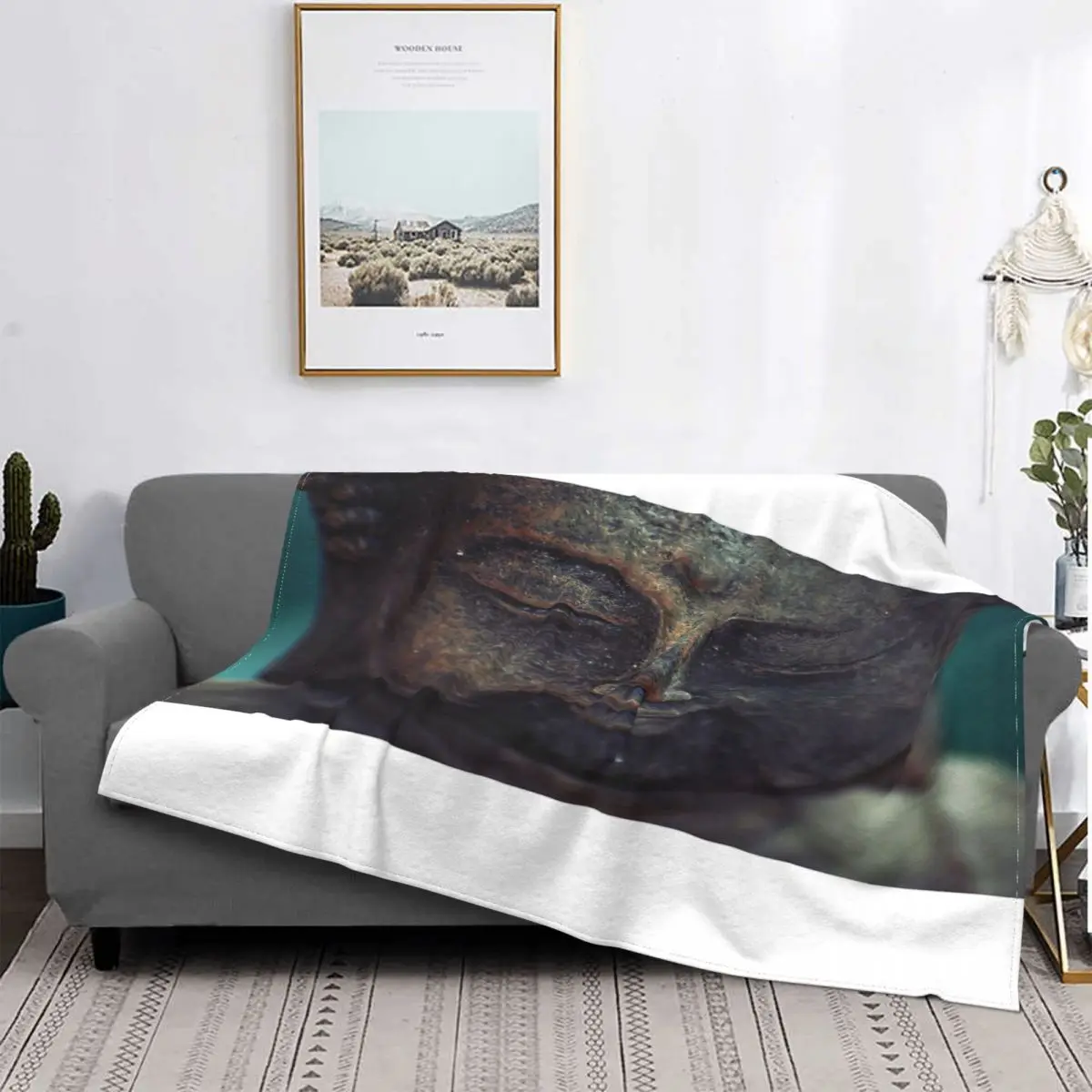 

Manta de cara de Buda, colcha de cama a cuadros, manta de playa, Sudadera con capucha, manta