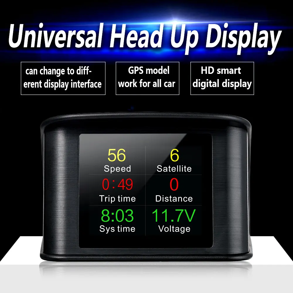 Бортовой компьютер HUD GPS T600 Автомобильный цифровой с OBD дисплеем спидометром