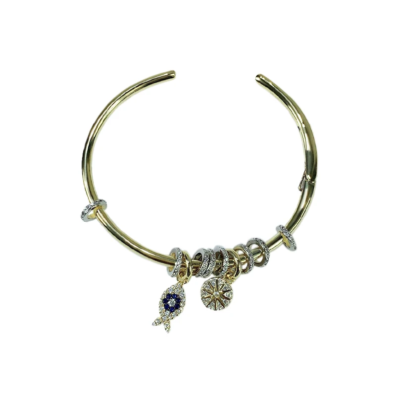 

S925 Sterling Silver Blue Turquoise Pearl Fish Necklace Seahorse Shell Bracelet Ring Personality Fashion Luxury Monaco Jewelry