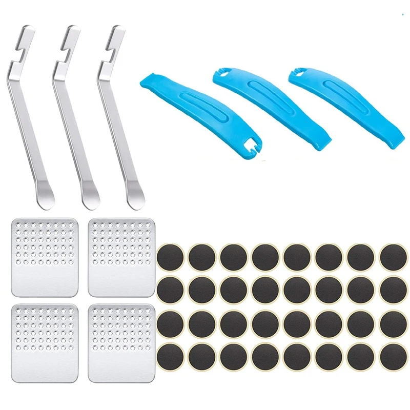 Комплект для ремонта велосипедных шин включает в себя 6 рычагов 32 пластыря без