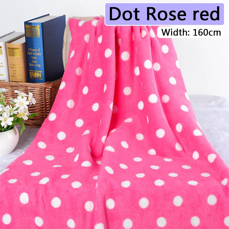 Dot Rose red 100*160 см фланелевая ткань двухсторонняя Коралловая бархатная хлопковая ткань мягкая зимняя теплая DIY Домашняя одежда швейная стеганая ткань - Цвет: Dot Rose red