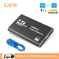 grwibeou 4k usb 3 0 video capture card hdmi compatible 1080p 60fps hd video recorder grabber for obs capturing game card live