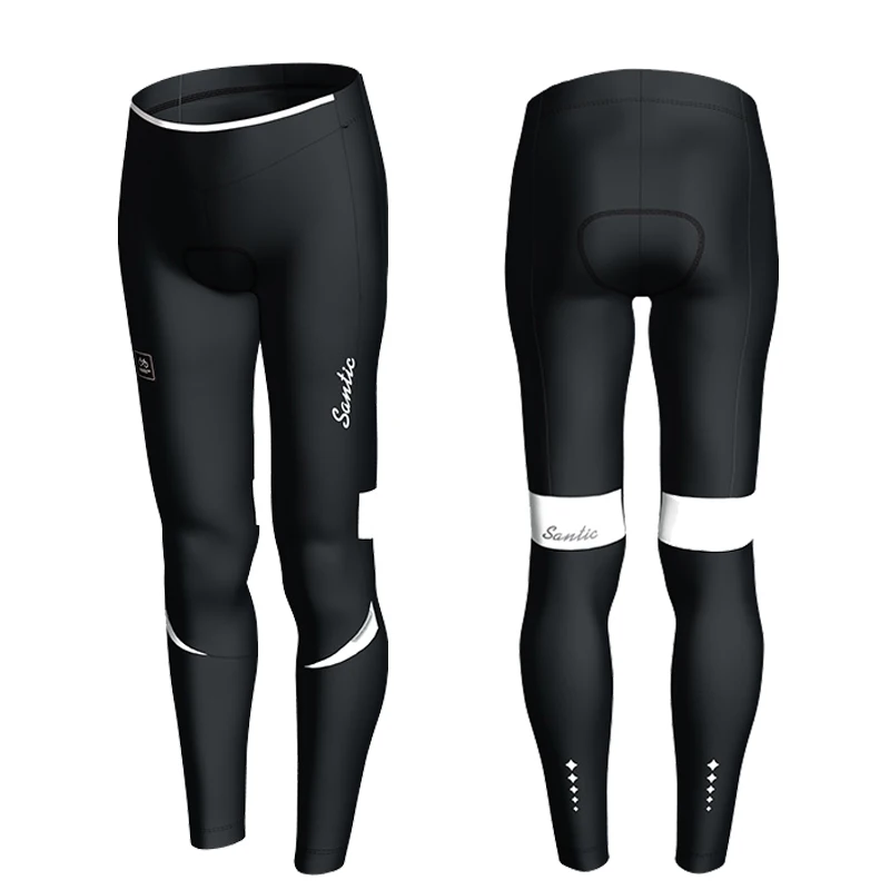 Santic женские велосипедные 4D штаны с подушкой Зимние флисовые теплые