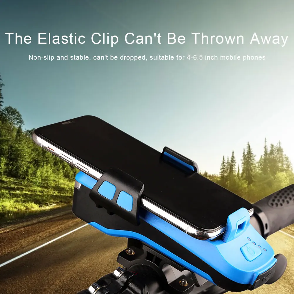 

4 in 1 Multifunctional Bicycle Light 2*T6 Led Usb Rechargeable Bicycle Headlight Holder Horn 4000mah Mobile Power Bank Road Bike