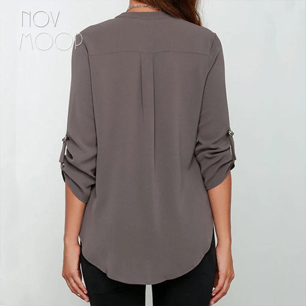 Женская шифоновая блузка с v-образным вырезом свободная рубашка топы больших