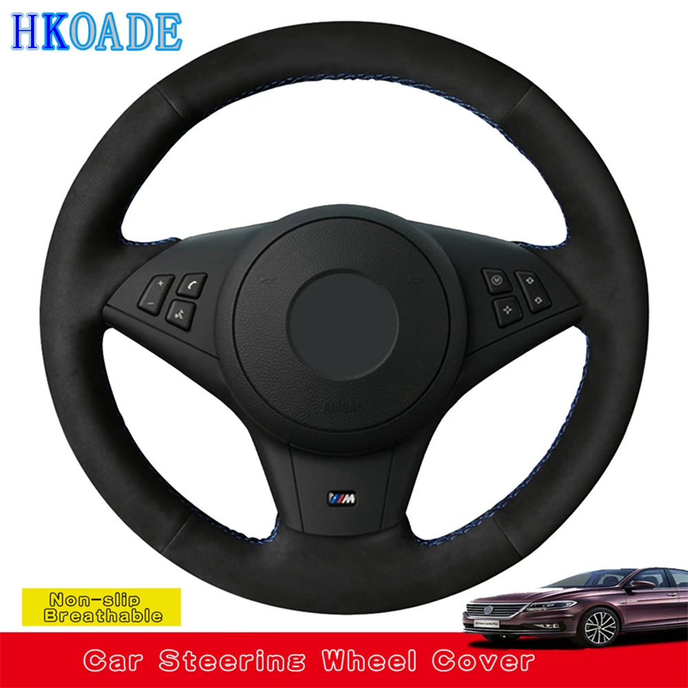 

Customize DIY Suede Leather Car Steering Wheel Cover For BMW E63 E64 Cabrio M6 2005-2010 E60 M5 2005 2006 2007 2008 Car Interior