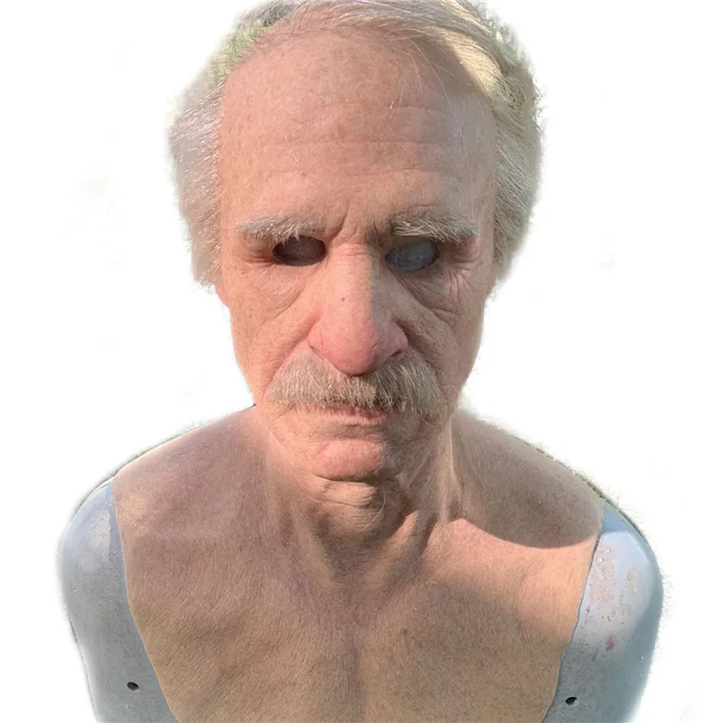 

Smoke Grandpa Realistic Old Men Face Mask Halloween Horrible Latex Decor Mask Scary Full Head Creepy Wrinkle Face Cosplay Props