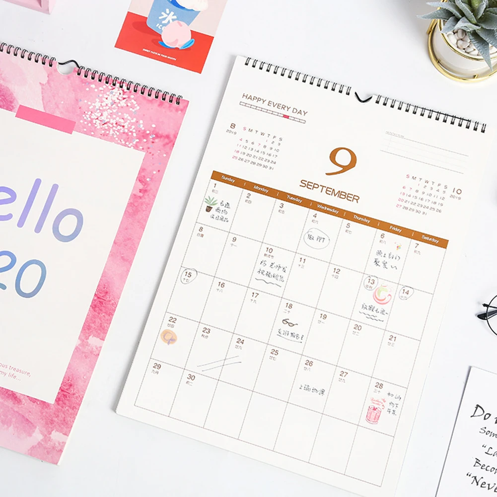 Настенный календарь расписание бумага сделай сам простой блокнот Рабочая панель