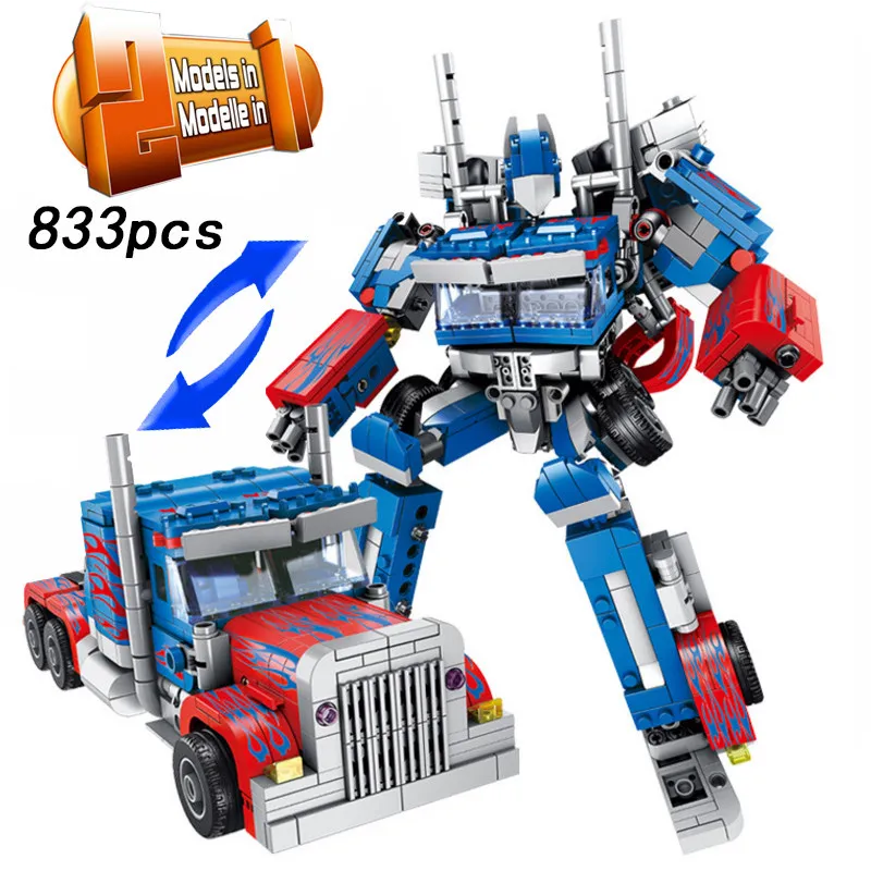 

Lepining Transformation Robot Car 2 In 1 Bricks City Building Blocks Sets Creator Educational High-tech Diy Moc Toy For Children