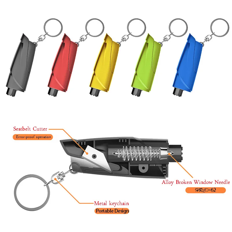 

Portable Seat Safety Hammer Auto Glass Car Window Breaker Life-Saving Escape Rescue Tool Seat Belt Cutter Keychain Marteau Hamer