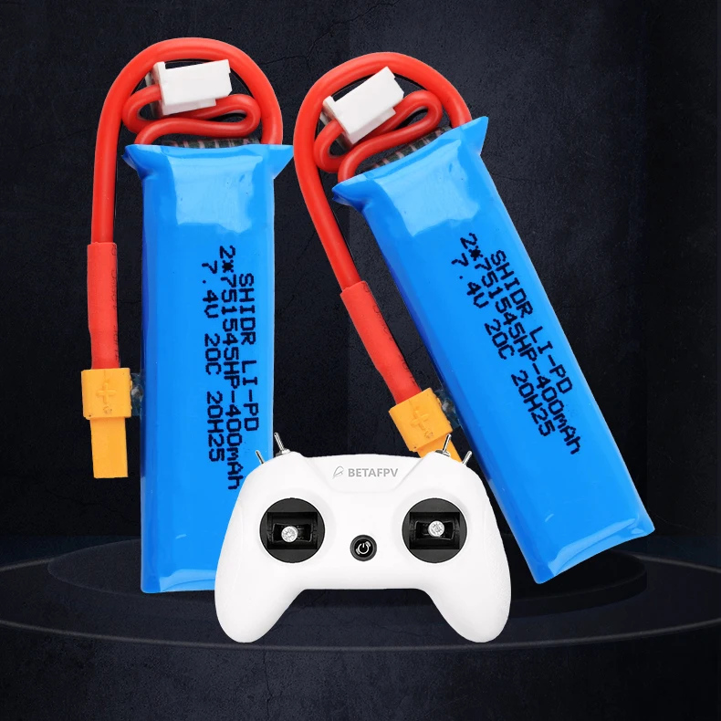 Литий-Полимерный Аккумулятор 7,4 В, 400 мАч, 20C для BETAFPV, нумератор 2 SE, ручка дистанционного управления, радиопередатчик, радиозапчасти, штепсельная вилка XT30