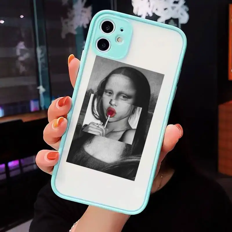 

Great Art Aesthetic David Mona Lisa Phone Case Matte For iPhone 12 Mini 11 Pro XR XS Max 7 8 Plus X Hard PC Back Cover
