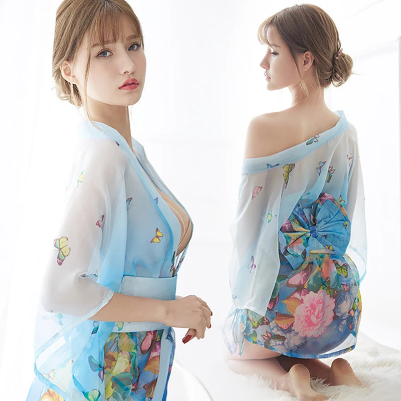 Шифоновое кимоно OMYSKY в японском стиле Униформа сексуальная комбинация горячее