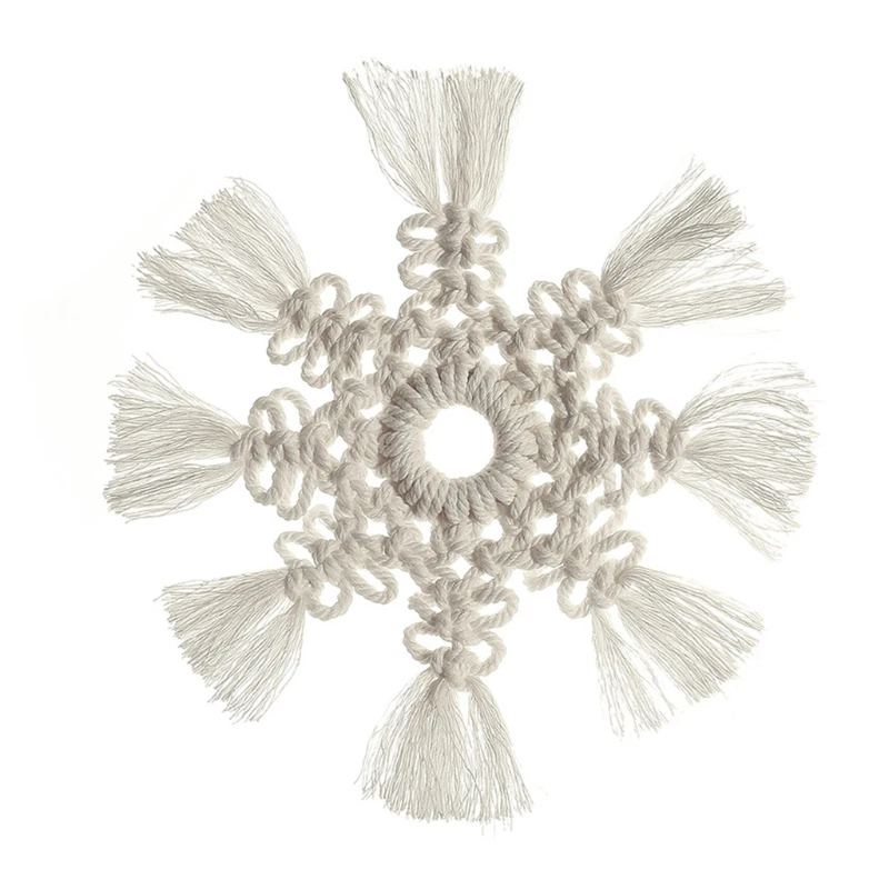 

Снежинка макраме настенные украшения в стиле бохо Рождественская ткань