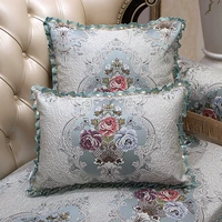 beige blue lace cushion cover european style style pillow cover woven for home decoration sofa bed 50x50cm30x50cm