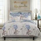 Простой пододеяльник домашний текстиль цветок печатных постельное бельё Мягкий Чехол на подушку Реверсивный King Queen Twin размеров, стеганое одеяло, размеры: комплект для обычной двухстальной