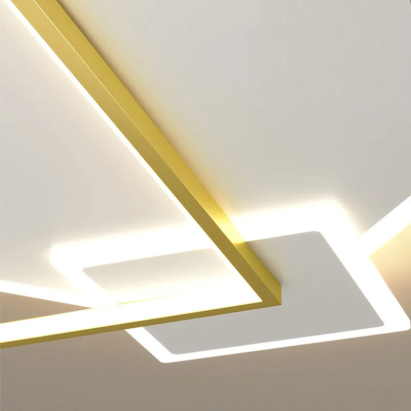 

Modern LED ceiling lights Dimmable with Remote Rectangle Aluminum for living room bedroom AC85-265V Gold/Black homeLamp Fixtures