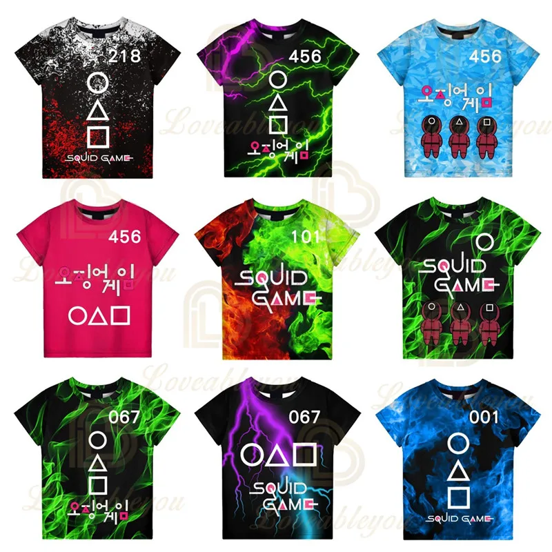 

Women Men Tees Korean 456 The Game T-shirt Kids 2022 Boys Girls Children Game 3D Print Cosplay Costume T shirt Tops