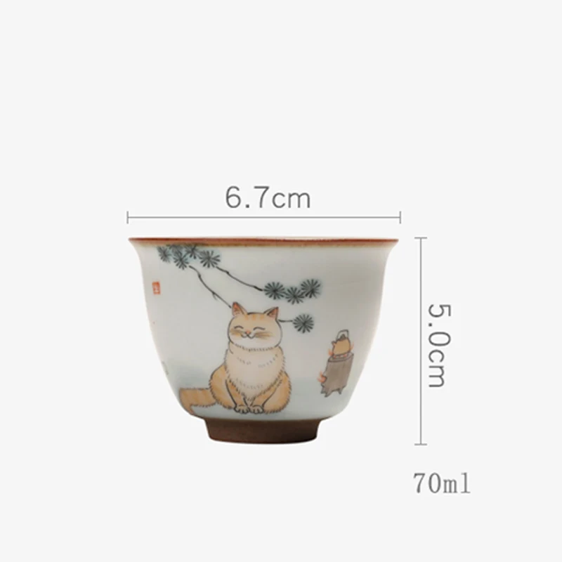 Чайные чашки 70 мл для китайской печи керамическая чашка мастер кунг фу ручная