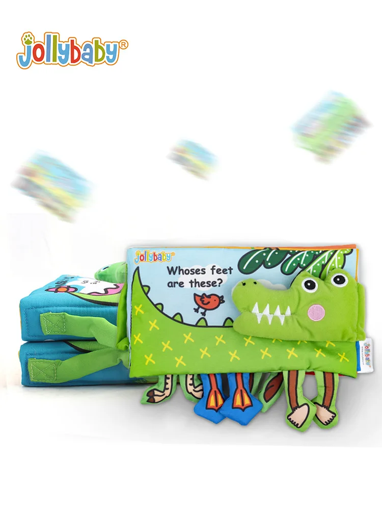 Детская тканевая книга обучающие игрушки для детей мягкая ткань ножки крокодил