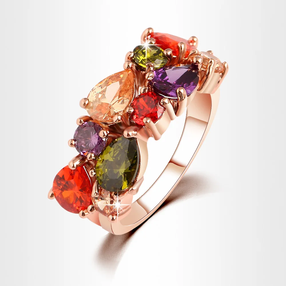 

1 Pc Diverse Crystal Rings, Flower Rings, Zircon Rings