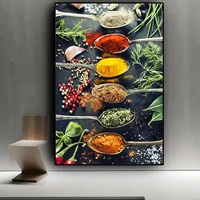 modern kitchen mix herb and spices oil painting on canvas posters and prints cuadros wall art pictures for restaurant dinning