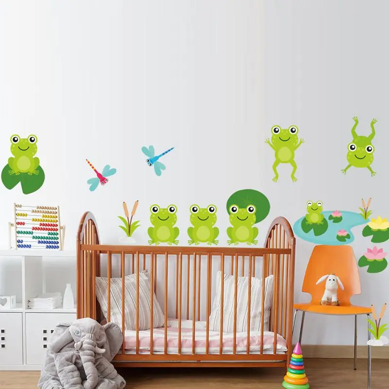 

Cartoon Frog Wall Stickers DIY Kids Bedroom Decor Wall Decals Nursery Mural Children Room Decoration Vinyl Animal Wallstickers