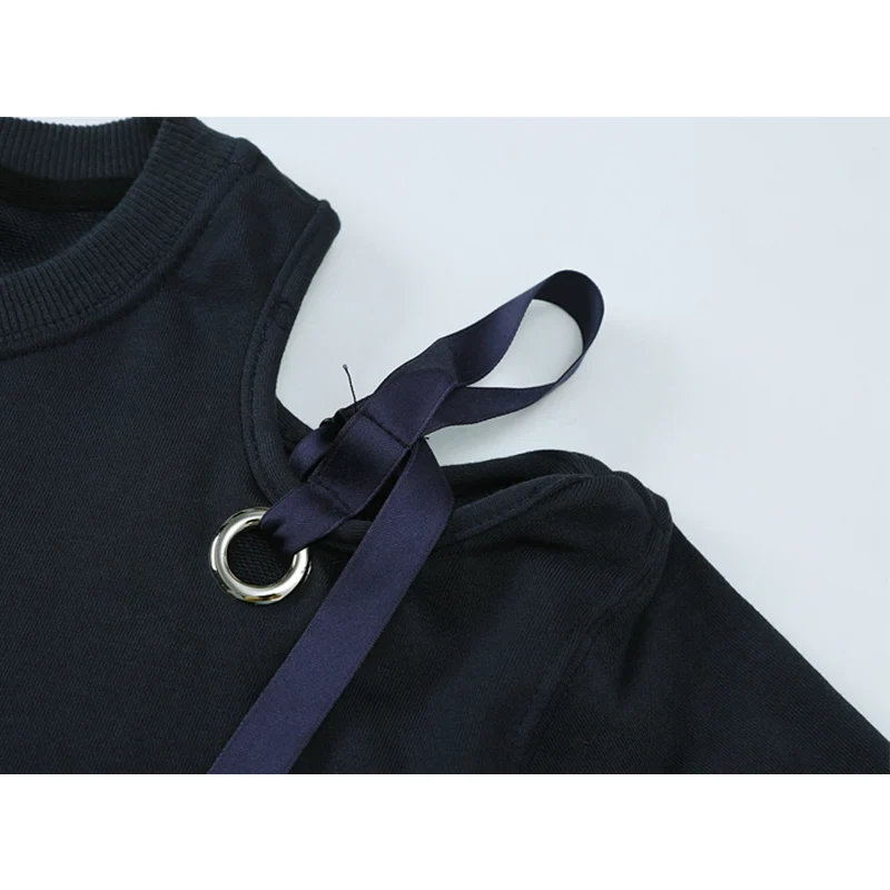 Женский однотонный пуловер с длинным рукавом и круглым вырезом | Женская одежда