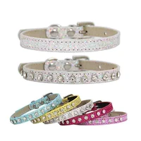 pet leather luxury diamond cat collar used of personalized rhinestone cats suit for kittens and chihuahua dla kota coleira gato
