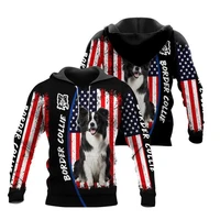 new fashion mens hoodie beautiful border collie 3d printed pullover unisex casual zipper hoodie dyi291