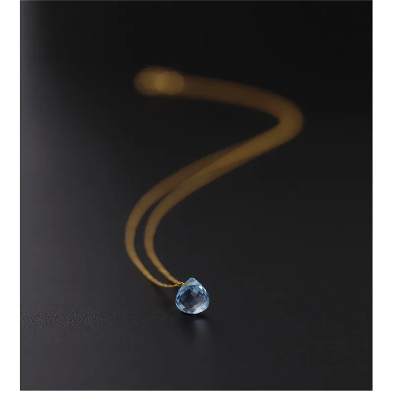 Подвеска DAIMI Небесно-Голубой топаз в форме капли воды женские драгоценные камни