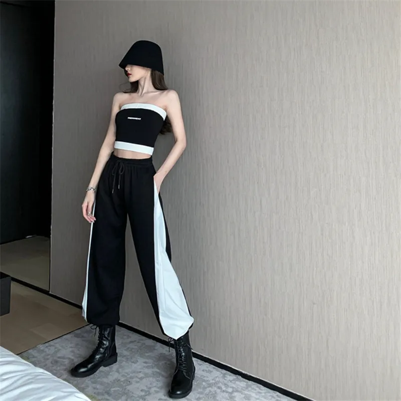 Новинка 2020 модные Светоотражающие повседневные свободные брюки с прострочкой