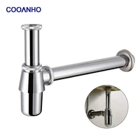 cooanho bathroom basin sink sink bottle trap waste pipe adjustable height drain pipe kit brass chrome plated