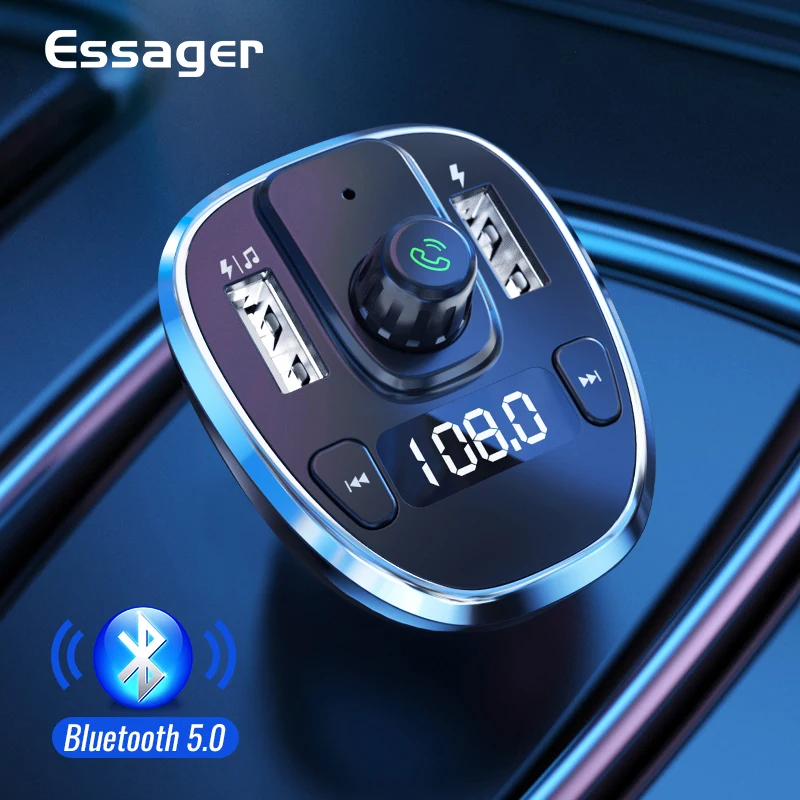 

Essager USB Car Charger For iPhone Xiaomi mi FM Transmitter Bluetooth MP3 Player Car Kit Fast Charging Mobile Phone Charger