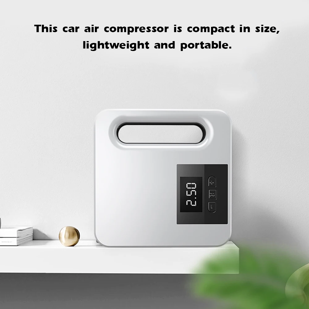 Белый автомобильный воздушный компрессор портативный Электрический насос мини