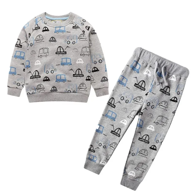 

Kids Boys Clothes Sets Autumn Casual Child Clothing Suits Sweatshirts Pants 2pcs Baby Sports Clothes Suits Cars Excavator