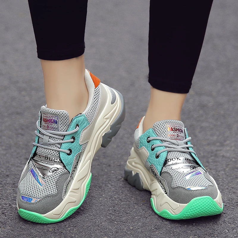 

Spring Ladies Trainers Running Black Gray Sport Shoes for Women Big Size 42 Ladies Jogging Walking Shoes Designer Girls Sneakers