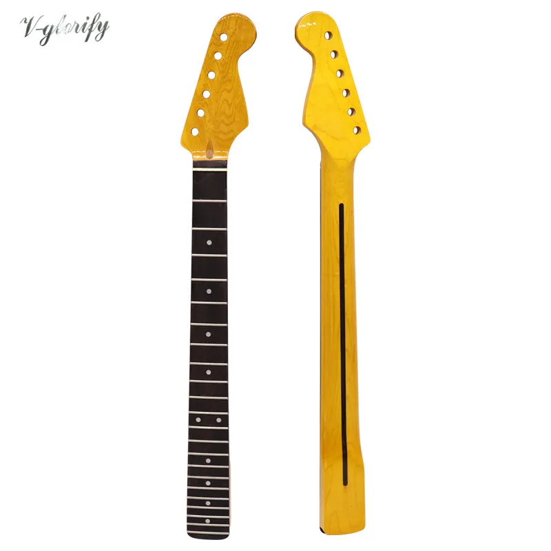 6 string st kleine kopf kanada maple elektrische gitarre neck 22 bünde hight gloss und matte finish mit mittleren linie auf der rückseite fr