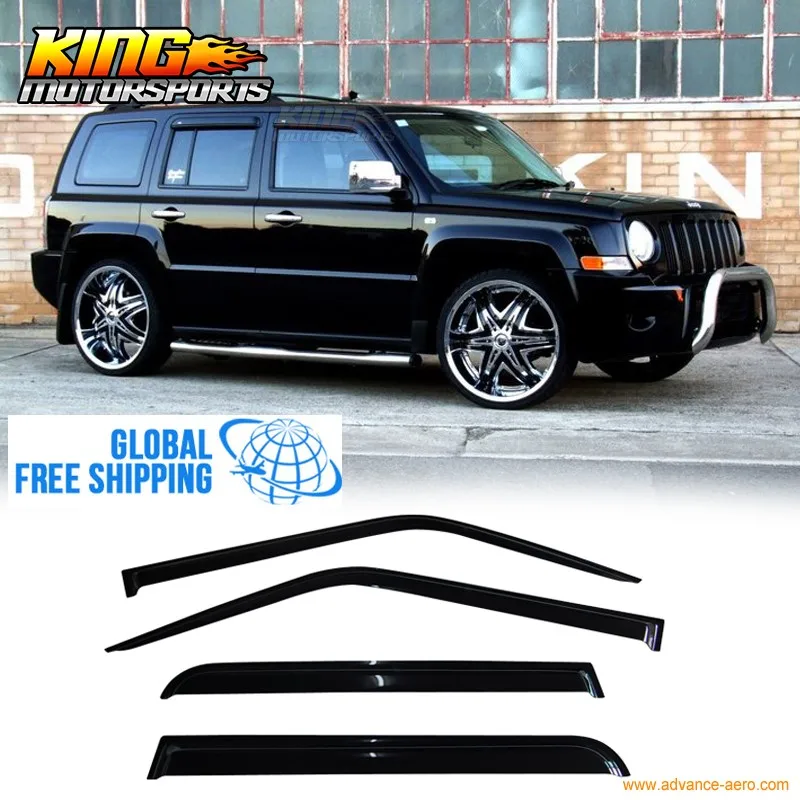 Подходит для 07 16 Jeep Patriot Smoke Slim Style солнцезащитный козырек защиты от дождя 4 шт. Arylic