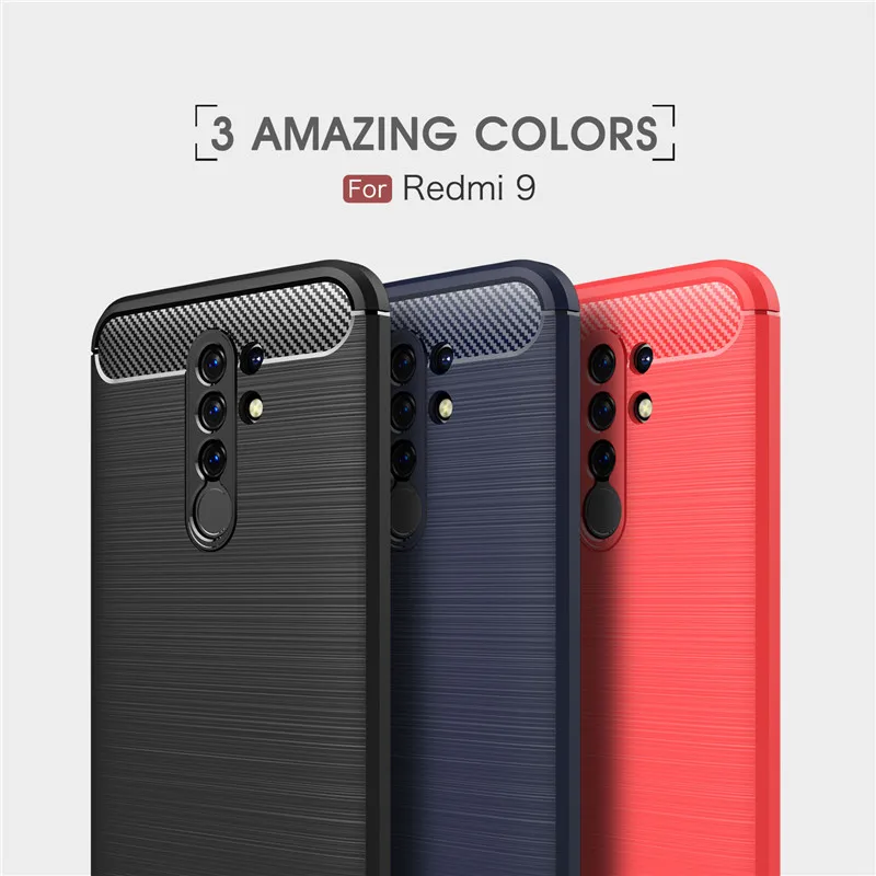 Мягкий чехол из углеродного волокна для Xiaomi Redmi 9 9A 9C 6 7A 8 8A защитный бампер