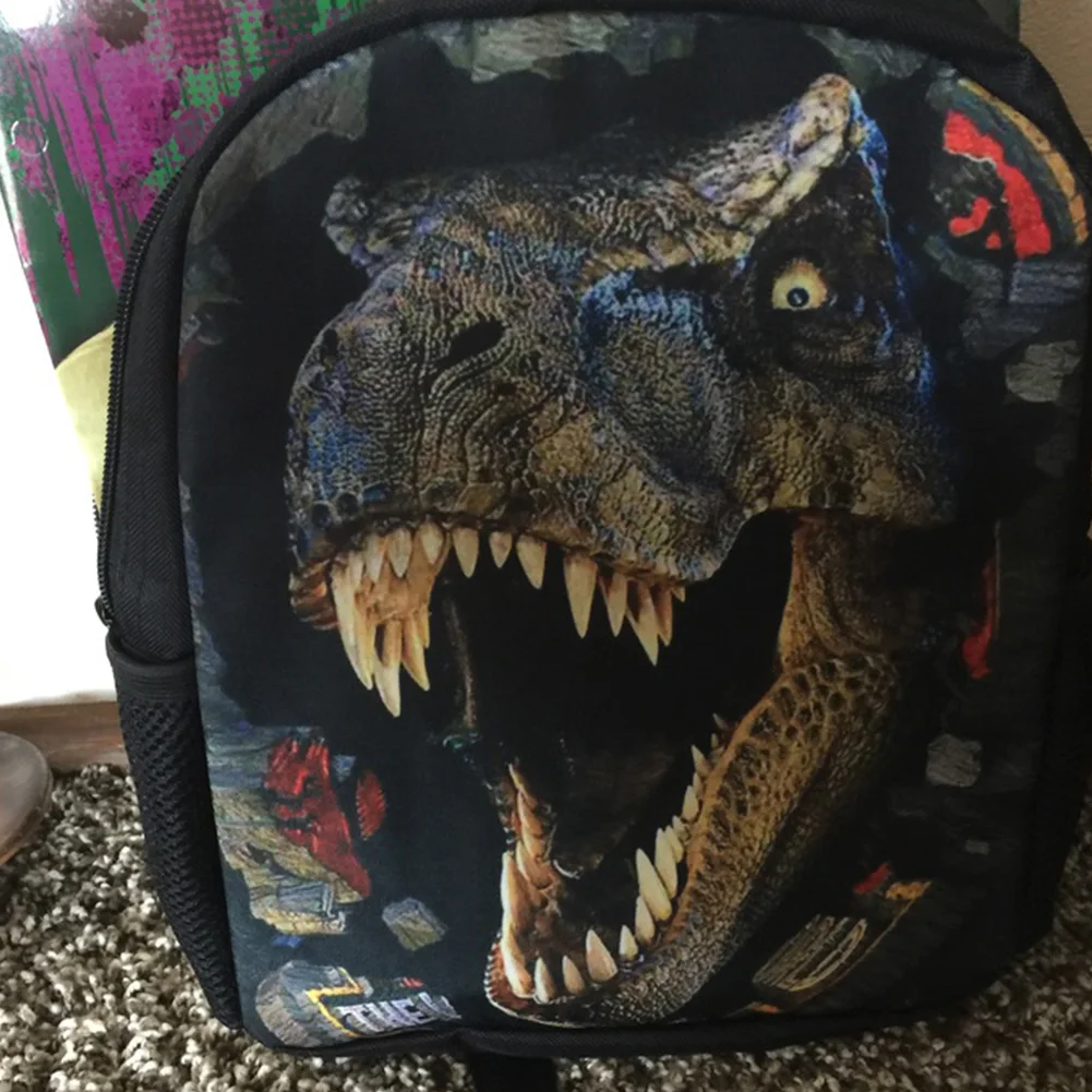 

With Shoulder Strap Dinosaur Books Travel Children Zippered Outdoor Casual Wear Resistant Stationery School Bag
