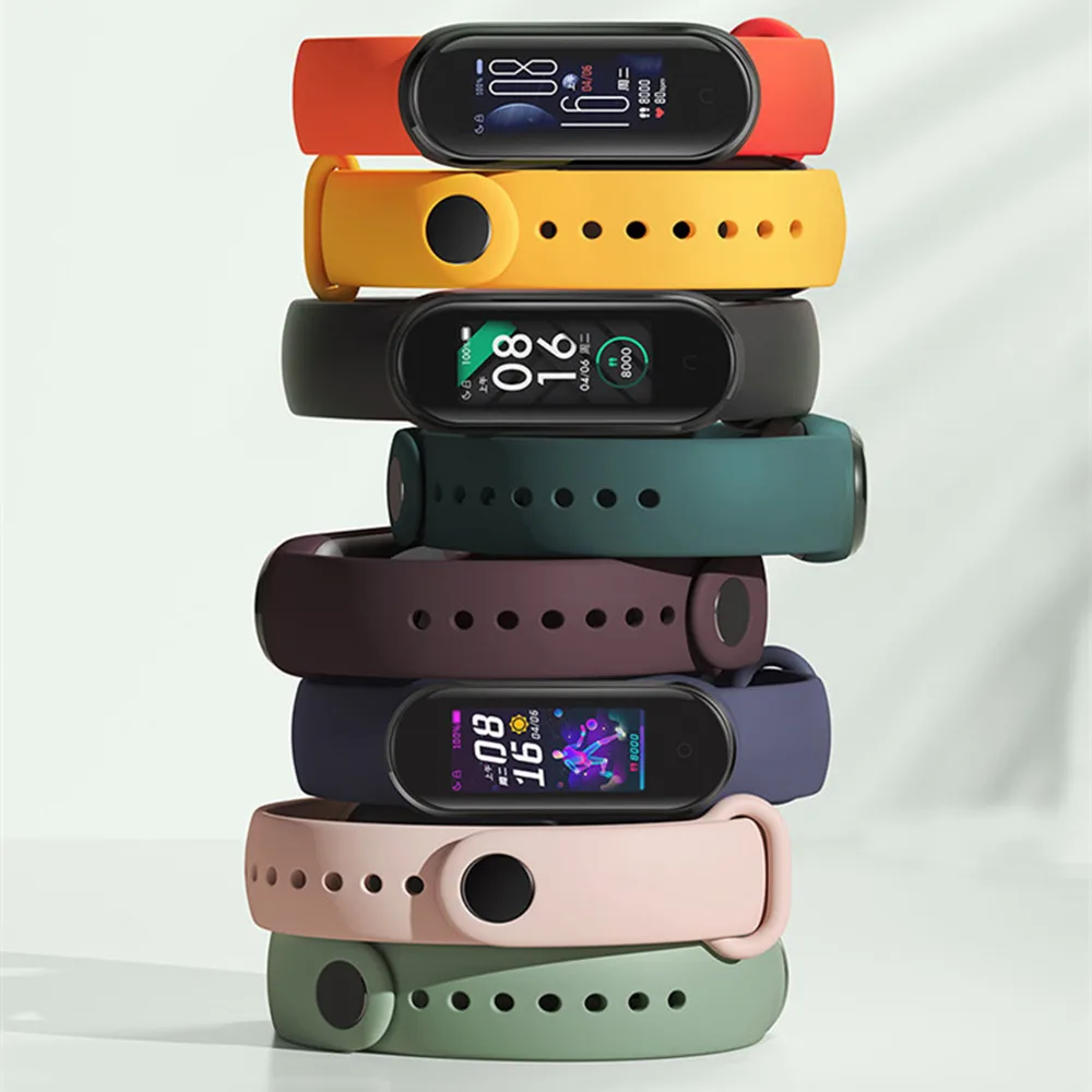 Силиконовый ремешок-браслет для mi band 3 4 5 аксессуары Miband сменный Браслет
