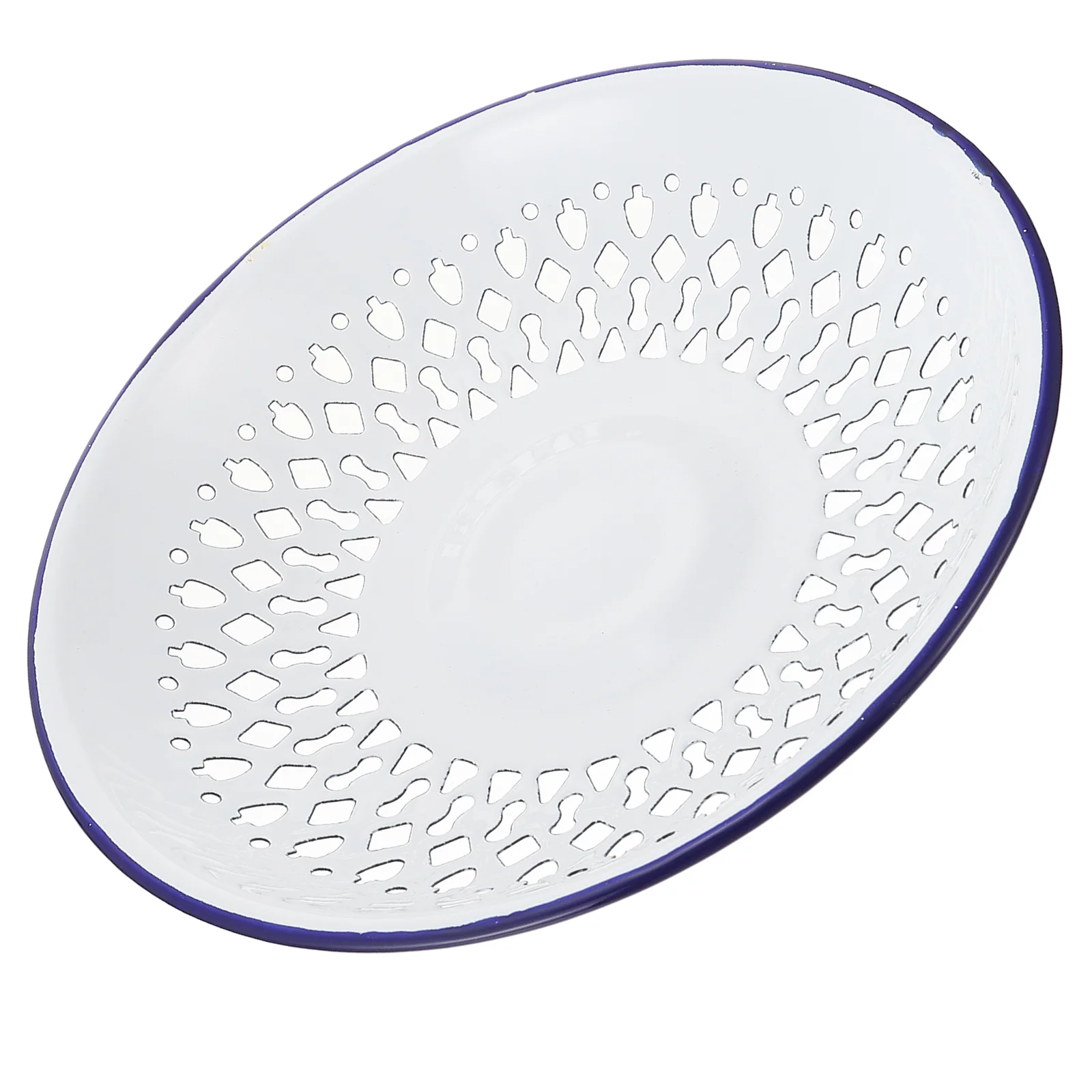 

1 Pc Practical Enamel Drain Basket Drain Basket Fruit Basket Hollow Plate