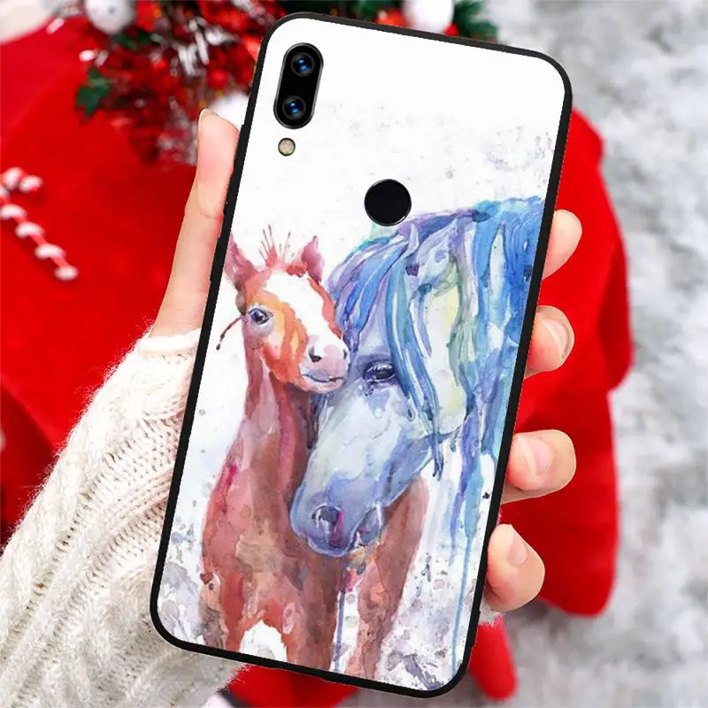 

Running Horse painting art Phone Case For Xiaomi Redmi note 7 8 9 t k30 max3 9 s 10 pro lite